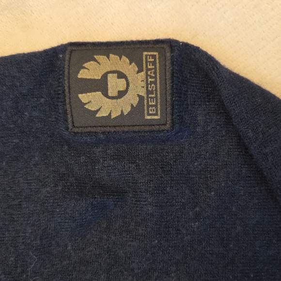 GUC Men's Belstaff Zip-Up Navy Sweater. Size Medium - Picture 4 of 8